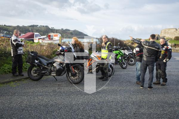 Picture by Luke Le Prevost. 03-12-23.
Bikers gathered at Guernsey Pearl to join in the RGLI memorial ride to the Sunken Gardens for the remembrance service.