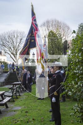 Picture by Luke Le Prevost. 03-12-23.
Royal Guernsey Light Infantry (RGLI) Annual Parade & Remembrance Service at the Sunken Gardens. Standards