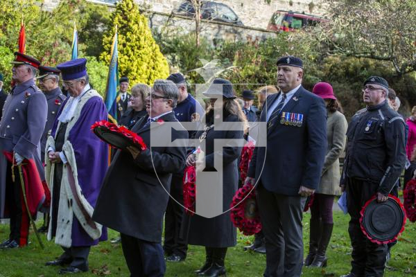 Picture by Luke Le Prevost. 03-12-23.
Royal Guernsey Light Infantry (RGLI) Annual Parade & Remembrance Service at the Sunken Gardens. Wreath layers