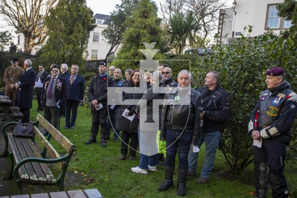 Picture by Luke Le Prevost. 03-12-23.
Royal Guernsey Light Infantry (RGLI) Annual Parade & Remembrance Service at the Sunken Gardens. RGLI riders and members of the public