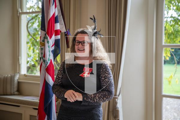 Picture by Luke Le Prevost. 02-12-23.
Investiture of Lucy Beere who received her MBE, by the Lieutenent Governor at Government House, for her sporting achievements.