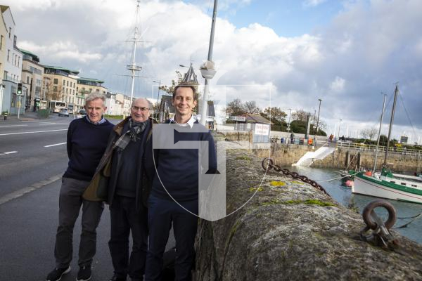 Picture by Luke Le Prevost. 02-12-23.
The Guernsey Development Agency are launching a survey on the future developments of the east coast. L-R Peter Watson (chairman), Simon Kildahl (director) and Louis Le Poidevin (director)