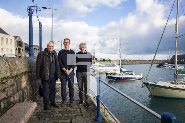 Picture by Luke Le Prevost. 02-12-23.
The Guernsey Development Agency are launching a survey on the future developments of the east coast. L-R Simon Kildahl (director), Louis Le Poidevin (director) and Peter Watson (chairman)
