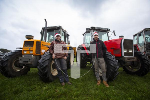 Picture by Luke Le Prevost. 30-11-23.
This year's Christmas Tractor Run, which sees tractors in lights and decoration parade around the island, will take place on Saturday 16 December. L-R Co-organisers Ben Le Page and Peter Reddall