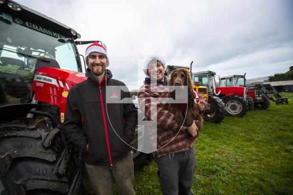 Picture by Luke Le Prevost. 30-11-23.
This year's Christmas Tractor Run, which sees tractors in lights and decoration parade around the island, will take place on Saturday 16 December. L-R Co-organisers Peter Reddall and Ben Le Page