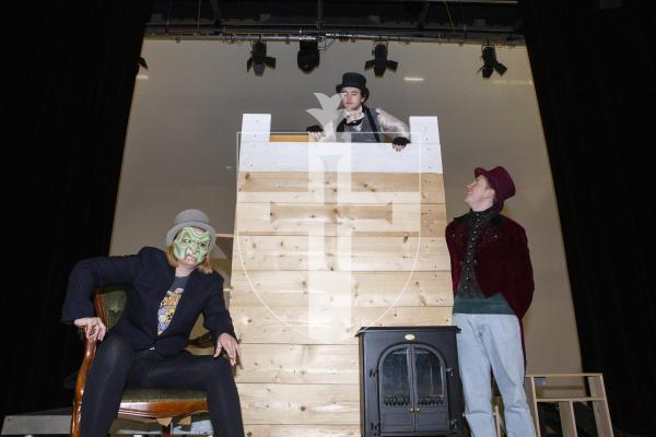 Picture by Luke Le Prevost. 01-12-23.
Tin Whistle Productions are putting on the christmas play 'Cratchit' at the Performing Arts Centre. L-R Ruby Tapp, Harry Giubileo and Jacob Backhouse.