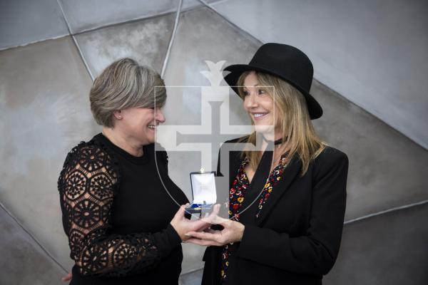 Picture by Luke Le Prevost. 30-11-23.
Bijoux Boutique for features - two staff members have been presented with gifts for reaching milestones working for the hairdressers business. L-R Jean Le Tissier receives her gift from Lynne Kendal-Falla for reaching 27 years