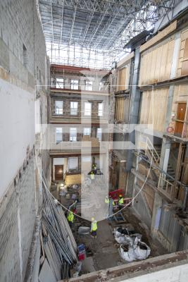 Picture by Luke Le Prevost. 01-12-23.
Update on the development of the former HSBC building into Creaseys new store.