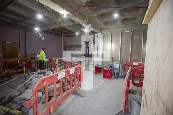 Picture by Luke Le Prevost. 01-12-23.
Update on the development of the former HSBC building into Creaseys new store. Work inside Creaseys former cafe.