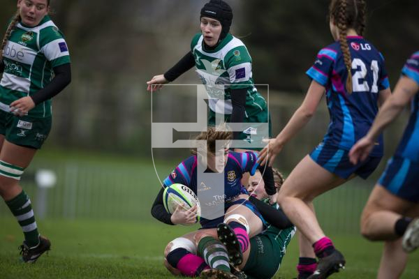 Picture by Luke Le Prevost. 02-12-23.
Women's rugby action at Footes Lane - Raiders Ladies v Guildford Gazelles