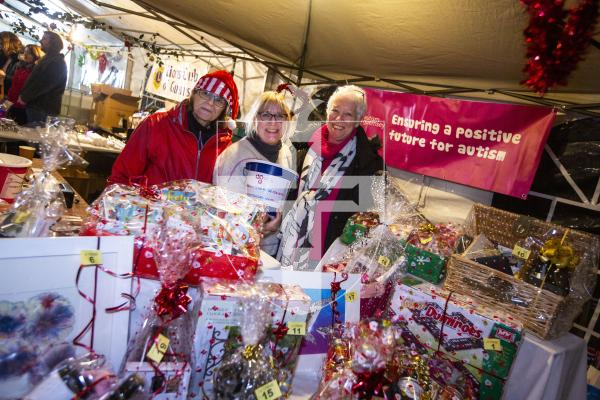 Picture by Luke Le Prevost. 06-12-23.
Winter Wonderland 2023 hosted at the Bachmann's home Les Ruettes Cottage, St Saviours. The event is sponsored by Specsavers, and raises money for the Lions Club of Guernsey and Autism Guernsey. L-R Autsim Guernsey volunteers Cherry McMillen, Gillian Clark and Jocelyne Ward