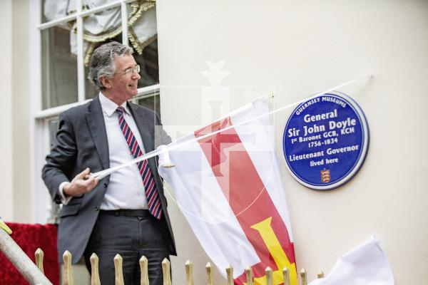 Picture by Sophie Rabey.  15-03-24.  A Blue Plaque was unveiled by the Bailiff Sir Richard McMahon at OGH hotel for Sir John Doyle.
