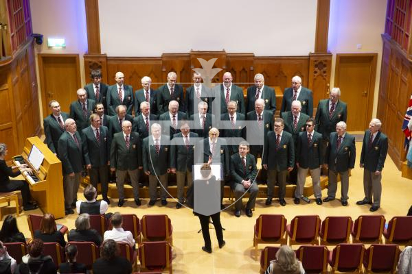 Picture by Peter Frankland. 26-02-24 Eisteddfod at Capelles Church. Class 1156 Choirs, Sacred Songs Over 18. Guernsey Welsh Male Voice Choir.