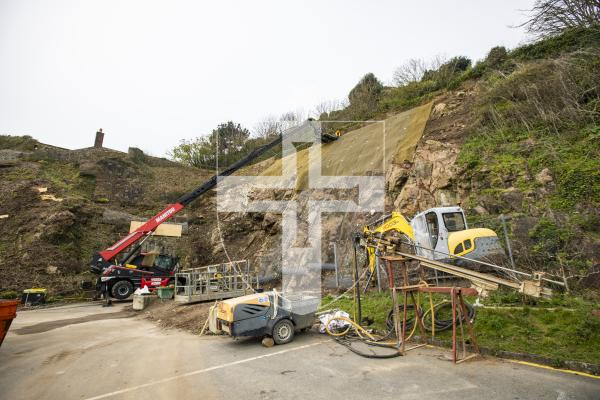 Picture by Sophie Rabey.  10-04-24.  Update on the repair works of Clarence Battery Steps and cliff face nearby.   Interview with Jon Greenfield - Managing Director of NSP Foundations and States Infrastructure Officer Marco Tersigni.