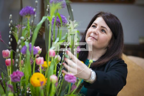 Picture by Peter Frankland. 09-04-24 Jo Richards is over to do a floral display workshop with Floral Guernsey.