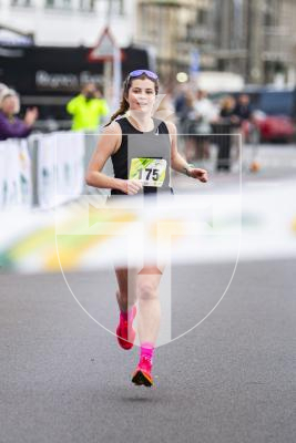 Picture by Sophie Rabey.  14-04-24.  Sure Guernsey Marathon 2024.
Lindsay Sword (first Guernsey Female finisher)