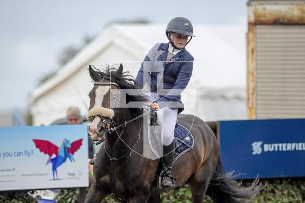 Picture by Peter Frankland. 23-08-24 Horse Of The Year Show at Chemin Le Roi. Show jumping. Jessica Hayman on Sugerloaf Zircon Dark Prince