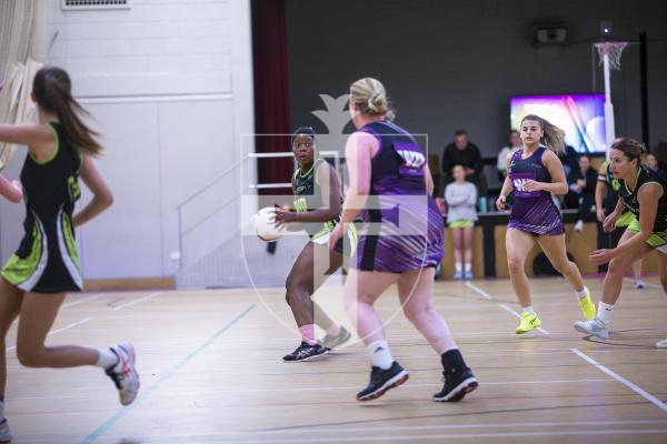 Picture by Peter Frankland. 18-09-24 Netball at Les Varendes. Rezzers Black v SNC Pula. HHYY