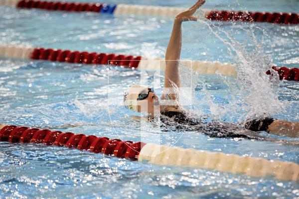 Picture by Sophie Rabey.  05-10-24.  GASA 100m Championships 2024 at St Sampsons High School.
Female 9 & Over 100SC Meter Backstroke.
Jemima Green.