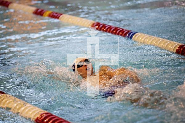 Picture by Sophie Rabey.  05-10-24.  GASA 100m Championships 2024 at St Sampsons High School.
Open/Male 9 & Over 100 SC Meter Backstroke.
Enzo Crowson.