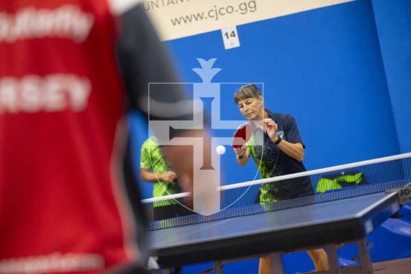 Picture by Peter Frankland. 13-09-24 Table Tennis - Veterans Home Nations 2024 Championships. Kay Chivers in the O60s v Jersey.