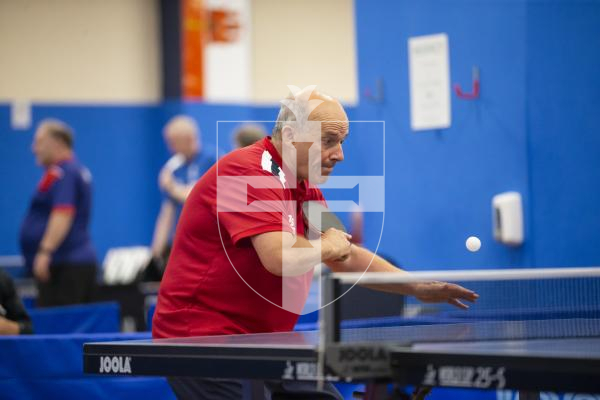 Picture by Peter Frankland. 13-09-24 Table Tennis - Veterans Home Nations 2024 Championships. Jersey players.