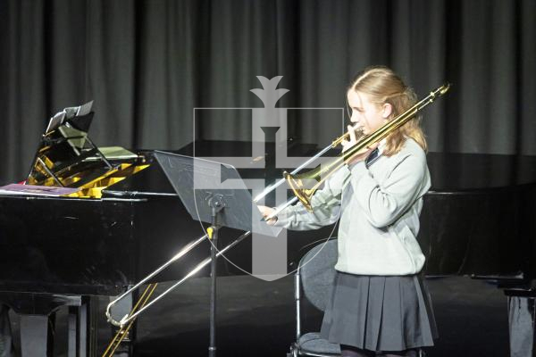 Picture by Peter Frankland. 05-03-25 Eisteddfod 2025 - Class M096 Brass Under 14. Evita Jasinska