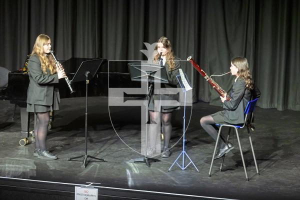 Picture by Peter Frankland. 05-03-25 Eisteddfod 2025 - Class M085 Orchestral Woodwind Duo, Tri, Quartet Under 18. St Sampson's Woodwind Trio.