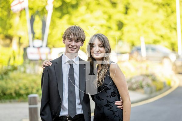 Picture by Sophie Rabey.  23-05-25.  Sixth Form Prom at St Pierre Park.
L-R Ralph Archard (17) and Emilia Dufer (17).