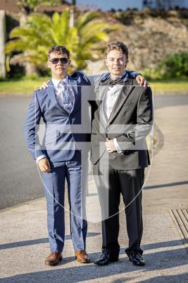 Picture by Sophie Rabey.  23-05-25.  Sixth Form Prom at St Pierre Park.
L-R Otto Roussel (18) and Darius Larkin (18).