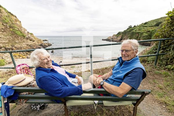 Picture by Sophie Rabey.  23-07-25.  Vazon Bay and Petit Bot have been nominated as two of the Channel Islands top beaches in a recent Country File article.  Vox pop on the beaches.
Doreen Pfeiffer and her husband Brian who enjoy coming to Guernsey yearly and visit the local beaches.