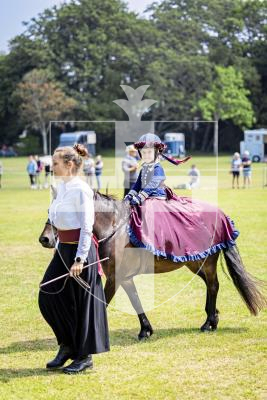 Picture by Sophie Rabey.  24-07-25.  The Royal Guernsey Agricultural Show at Saumarez Park.
Willow Hughes (4) and horse Peggy (15).