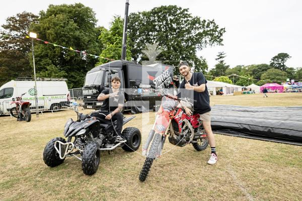 Picture by Sophie Rabey.  20-08-15.  First day of the North Show 2025 at Saumarez Park.
The Stannage Stunt Team L-R Anthony Leidelmeyer and Conor Brennan.