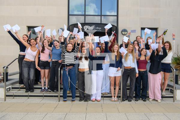 Photo by Andrew Le Poidevin, 21-08-2025. The 2025 GCSE Results collection at Ladies' College.