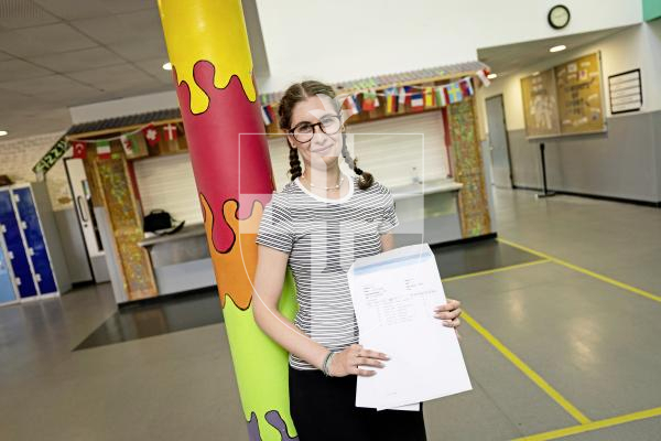 Sophie Rabey.  21-08-25.  GCSE results day.  St Sampsons High School.
Chloe Hodgson (16)