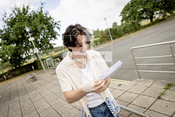 Sophie Rabey.  21-08-25.  GCSE results day.  Les Varendes High School.
Ben Tooley (16).