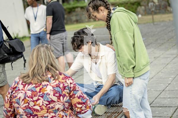 Sophie Rabey.  21-08-25.  GCSE results day.  Les Varendes High School.
Ben Tooley (16).