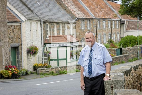 Picture by Peter Frankland. 27-08-25 Keith Bienvenu of Forest Stores is not happy that the road around his business will be closed again, this time for four weeks.
