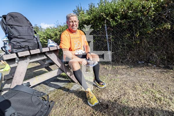 Picture by Sophie Rabey.  31-08-25.  Guernsey Mind / Investec 10k Challenge, starting at The Imperial and heading along the west coast.
Greg Josey has been raising money for Les Bourgs Hospice through at 31 Day step challenge.  Today is his last day and he hopes to do 90,000 steps.