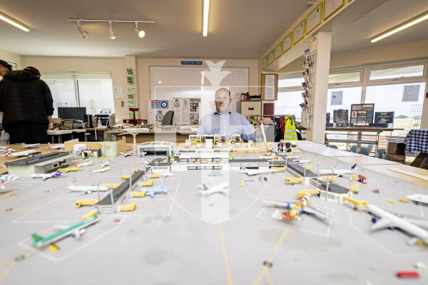 Picture by Sophie Rabey.  31-08-25.  Wings and Wheels event at Guernsey Areo Club.
Tony Carre and his model airport.