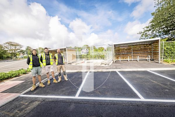 Picture by Sophie Rabey.  01-09-25.  The carpark at Briarwood / St Martins has officially been completed by Infinity Construction.
L-R Ian Carre (Briarwood Project Manager), Andy Stuart (Construction Director) and Sam Ellis (Groundswork Mangager).