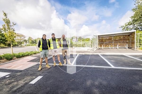 Picture by Sophie Rabey.  01-09-25.  The carpark at Briarwood / St Martins has officially been completed by Infinity Construction.
L-R Ian Carre (Briarwood Project Manager), Andy Stuart (Construction Director) and Sam Ellis (Groundswork Mangager).