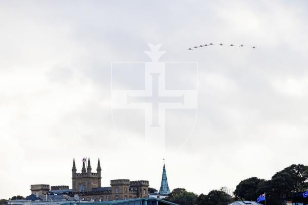 Picture by Sophie Rabey.  10-09-25.  Guernsey Battle of Britain Air Display 2025.
RAF Red Arrows.