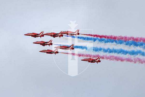 Picture by Sophie Rabey.  10-09-25.  Guernsey Battle of Britain Air Display 2025.
RAF Red Arrows.