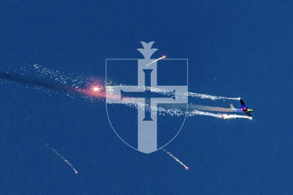 Picture by Sophie Rabey.  10-09-25.  Guernsey Battle of Britain Air Display 2025.
Airborne Pyrotechnics.