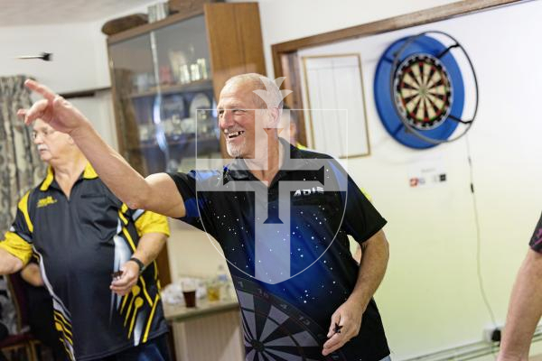Picture by Sophie Rabey.  06-12-25.  Guernsey series of darts 2025 finals at RAF club.
Adie Exall.