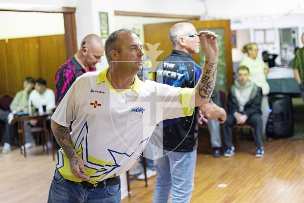 Picture by Sophie Rabey.  06-12-25.  Guernsey series of darts 2025 finals at RAF club.
Jason Allez.