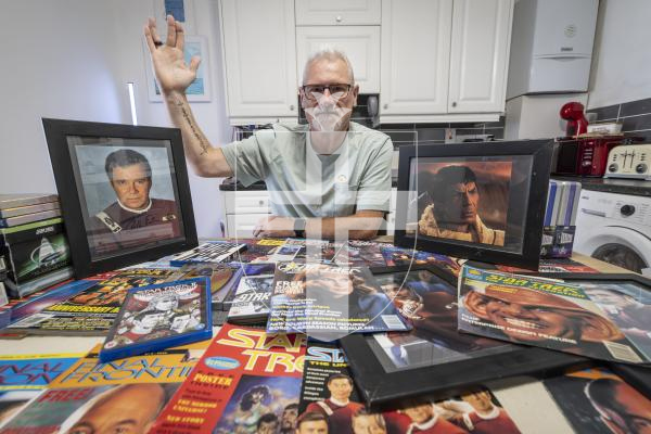 Picture by Peter Frankland. 22-08-26 Andy Beacom is a massive Star Trek fan and even had a Vulcan tattoo on his arm.