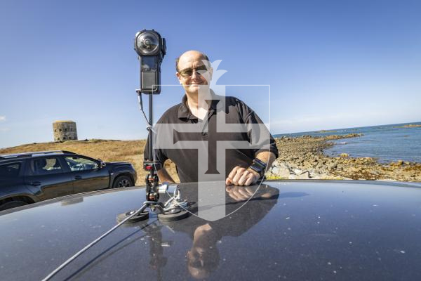 Picture by Sophie Rabey.  01-09-26.  Gavin Lanoe has been doing some street mapping of the island using his 360 degree camera and is looking for others to take on some of the task.  The footage can easily be added to google maps for street view.