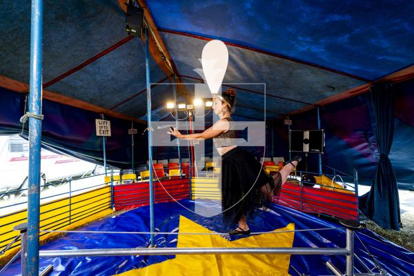 Picture by Sophie Rabey.  02-09-26.  Starlight Circus is back in Guernsey for the week, performing at L'erre Aerodrome.
Katy Kartwheel.